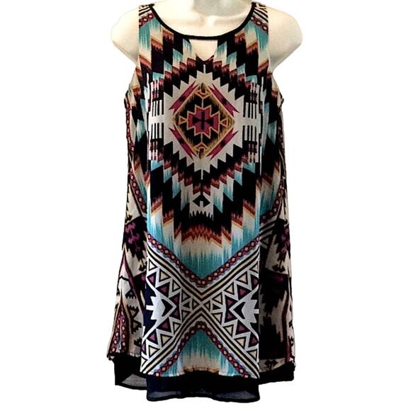 Southwestern Tribal Print Dress Juniors Small - Picture 1 of 4